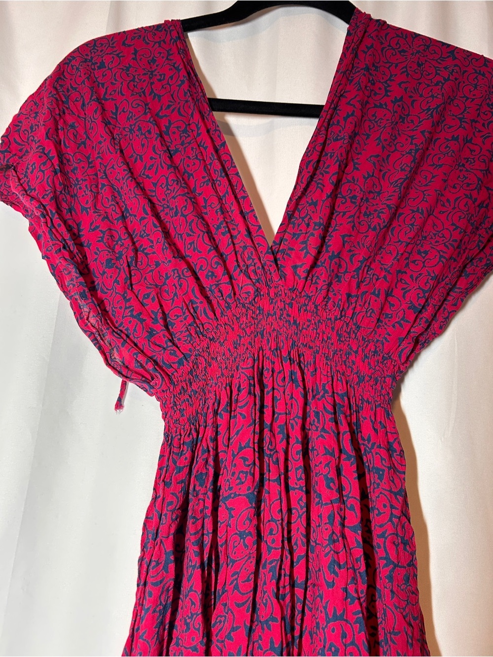 Bali Deep V Red and Black Floral Maxi Dress - Picture 5 of 8